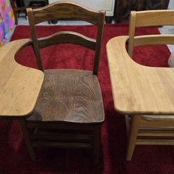 Student Desks Woodent With Small Table Attached 31x17" Chair