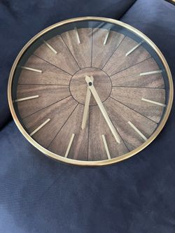 Wooden & gold accented clock