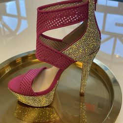 Custom Bling Pink Heels