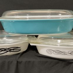 Vintage Pyrex Divided Casserole Dish With Lids  $35 Each