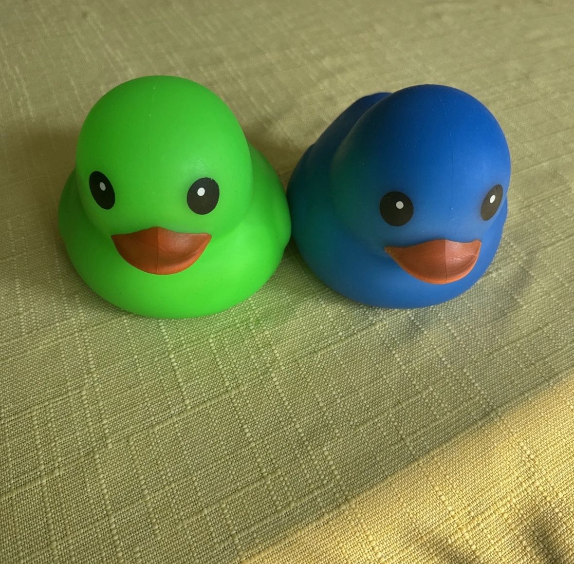 Walmart Stress Ball Rubber Duck Ducky Blue Green Lightly Used