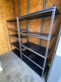 Two light duty boltless shelving units 40x24x72