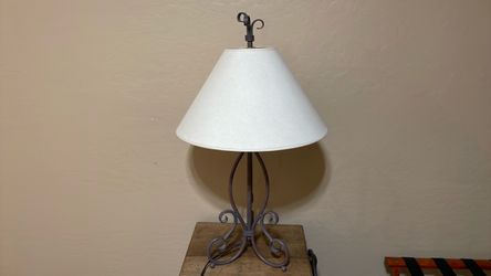 Wrought Iron Table Lamp with Shade