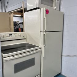 User Set Color Cream Fridge And Stove Used Microwave New 28x67