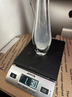 Orrefors Signed Clear Art Glass Teardrop Vase