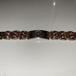 Stainless Steel Harley Davidson  Logo Shield Men's Bracelet