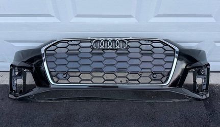 BLACK AUDI S4 A4 S LINE 2020 2021 2022 FRONT BUMPER