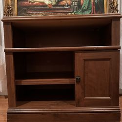 Cherry Finish TV table With  Ample Storage Space And Shelves 