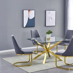5 PCS Bourdeaux Collection modern dining table set-available in 2 colors Now 1369.00 Free Delivery 🚚 