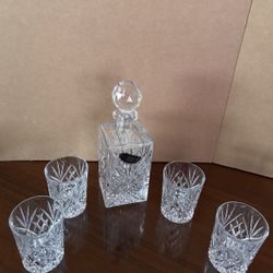 Vintage 5 Piece Crystal Decanter Scotch-Whiskey