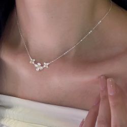 Fashionable silver necklace