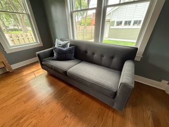 Gray Mid-Century Modern Tufted Sofa Sleeper CASH ONLY