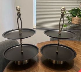 2 Halloween Aluminum Dessert Towers