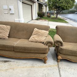 Schnadig Couch & Wing Back Chair