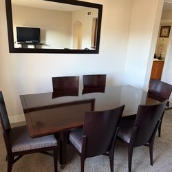 Dining Table Set w/ Extension Leaf & 6 Chairs – Great Condition