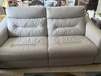 Leather Manual Recliner Loveseat 