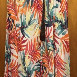 Tropical Print Maxi Skirt