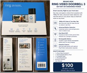 Ring Video Doorbell 3 Brand New in Box
