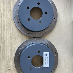 Ford Expedition 97-98-98-99-00-01-02 Rear Drill Slot Rotors Ceramic Brake Pads 