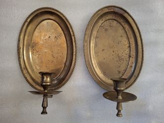 Vintage brass oval wall sconce