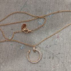 Cartier Full Diamond Nail Pendant Necklace