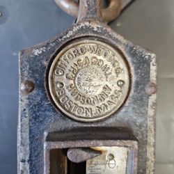 Antique Cast Iron 200 lb Hanging Scale Gifford Wood Co Early 1900s