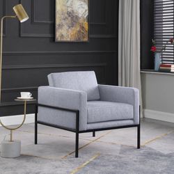 Modern Metal Frame Armchair / Accent Chair, Gray Color