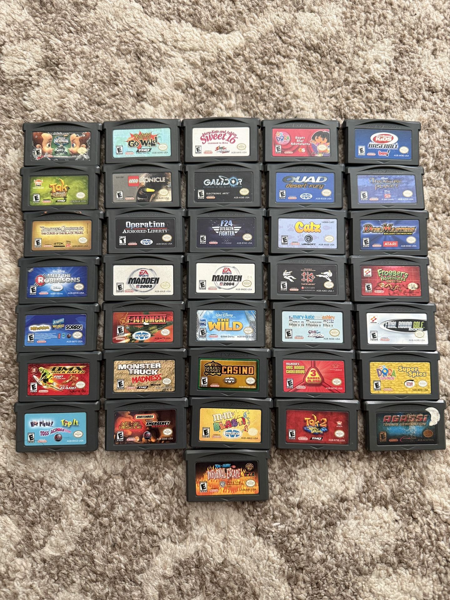 Nintendo Gameboy Advance Games 5 Each