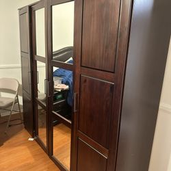Large solid wood Armoire - Espresso / Dark Cherry 
