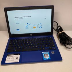 HP CHROMEBOOK 11A-NA0036NR 4GB 11.6" BLUE LAPTOP WITH CHARGER