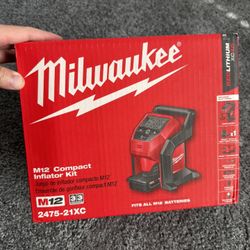 BRAND NEW! Milwaukee M12 Fastest Cordless Compact Inflator Kit