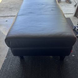 Ottoman Black Leather