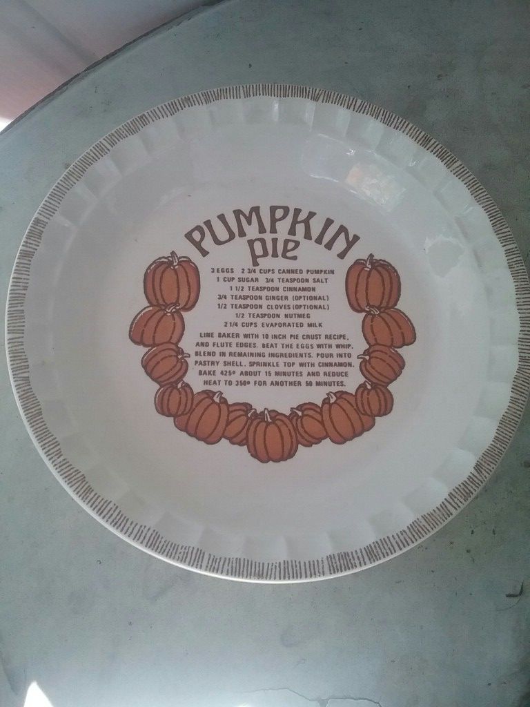 Pumpkin pie plate vintage royal jeannette china 12"