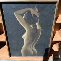 Art print on canvas signed. STANDING NUDE.