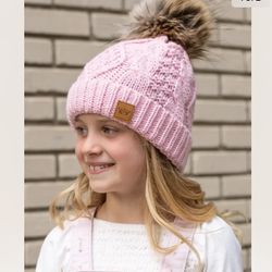 Panache Kids Pink Cable Beanie