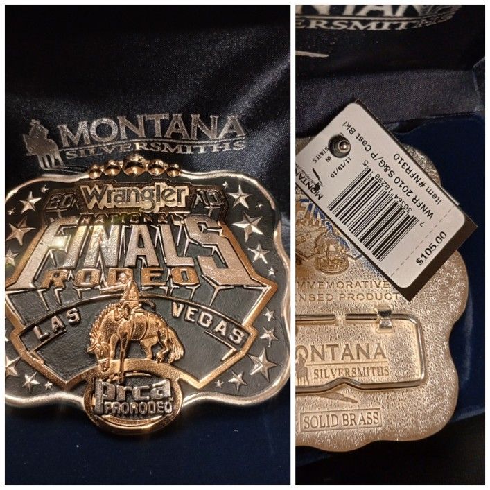 Solid Brass Wrangler Belt Buckle