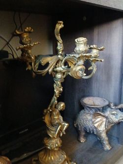 Solid Brass unique angel antique candle holder