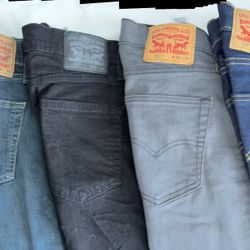 Men’s Levi’s Jeans Lot – 7 Pairs (511, 502, 514, 559) W33–34