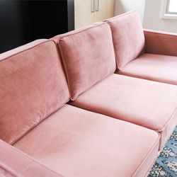Albany Park Blush Pink Velvet Sofa