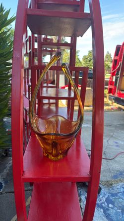 Amber glass vase