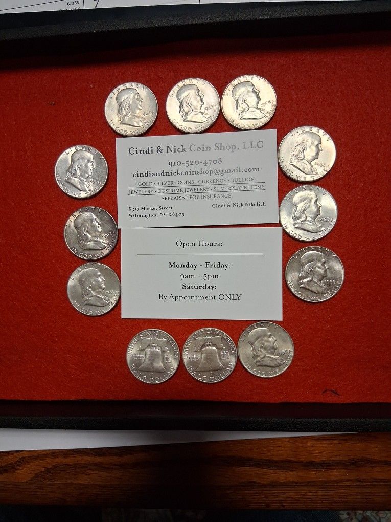 Franklin Half Silver, 50 Cents, 90%silver