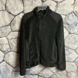 Leg3nd Black Fleece Zip Jacket Wm L