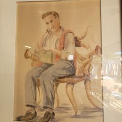 Water Color Boy On Chair - Otto