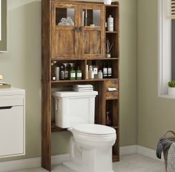 Rustic Brown Over-the-Toilet Storage Cabinet