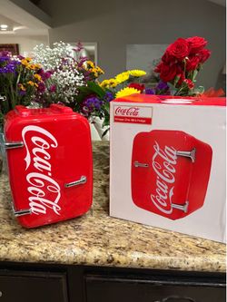 Coca-Cola 6-Can Mini Fridge – Like New w/ Box & Cords