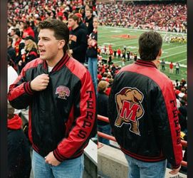 Vintage Y2K Steve & Barrys Maryland Terrapins Terps Leather Varsity Jacket XXL