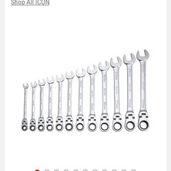 Icon Metric Flex Head Ratcheting Wrench Set (No Skip)