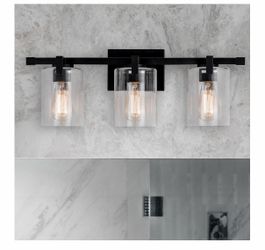 Light Dimmable LED Vanity Light Modern Wall Sconces (Black)