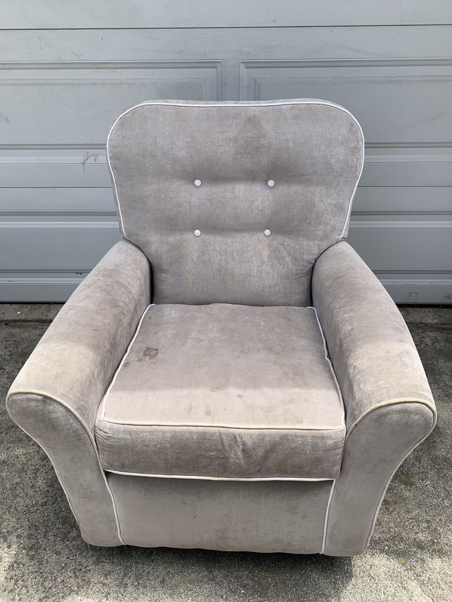 Soft Gray Upholstered Swivel Rocker/Glider Chair