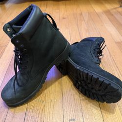Timberland 6350R Men’s Black Premium Nubuck Leather Work Boots Size 9 Waterproof